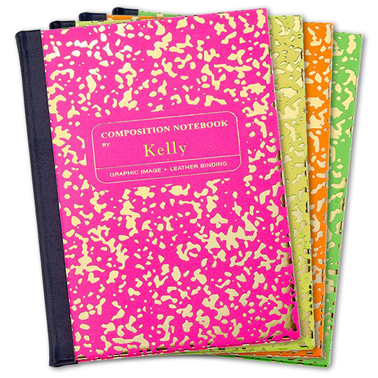 Personalized Neon Leather Composition Book